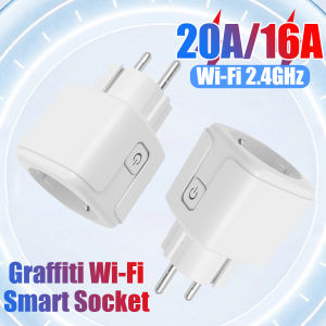 รีโมทคอนโทรลไร้สายอัจฉริยะกันน้ำปลั๊กไฟควบคุมช่องเสียบ Wi-Fi 16A EU/20A ฟังก์ชันจับเวลาฟังก์ชันควบคุมแอปพลิเคชั่น Tuya SmartLife ทำงานร่วมกับ Alexa Google Home Alice