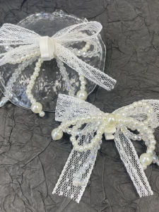 Korean Style Sweet Girl Butterfly Knot Pearl Versatile Popular Deqin Shoes Ballet Style Shoelaces Accessory Fashionable Girls