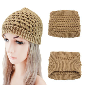 Moda Women Turban Warmer Hat Headbands Pineapple Crochet Head Wraps Scarf for Girls