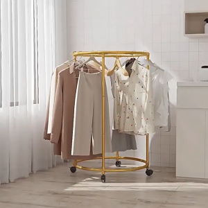 Versatile Metal Clothes Rack Stand Bedroom Living Room Hanging Rack with Metal Design for Home Use