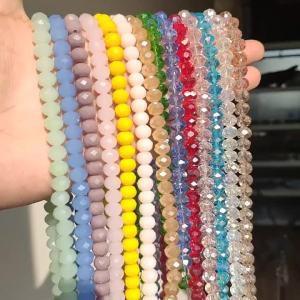 3/4/6/8mm Multicolor Faceted Glass Beads Austria Crystal Round Loose Beads Jewelry Making Supplies DIY Women Bracelet  Necklace