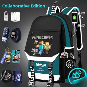 World of Games New Backpack for Elementary School Boys Waterproof Large Capacity Lightweight Spine Protection Bag School Bag