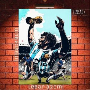 Poster dinding Diego maradona size A3+