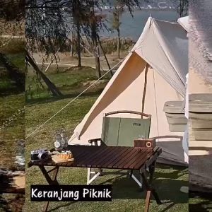 YooWoo Keranjang piknik lipat / Ember travel serbaguna / Keranjang portable