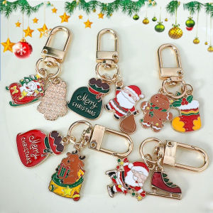 พวงกุญแจเกล็ดหิมะต้นคริสต์มาสพวงกุญแจคริสต์มาสซานตาคลอสมนุษย์หิมะพวงกุญแจรถเสน่ห์สำหรับผู้ใหญ่เด็กตกแต่งคริสต์มาสของขวัญปีใหม่