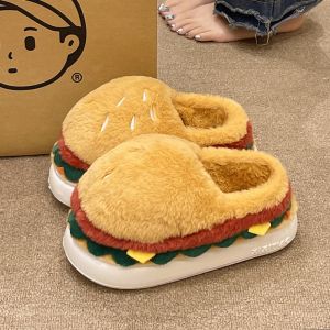 Furry Slippers Womens Indoor Home Cotton Slippers with Fur Lining High Heel Roman Style Sweet Style EVA Bottom Comfortable