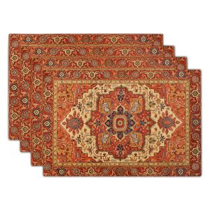1PCS Boho Ethnic Printed Placemats Decorative Table Mat Washable Place Mats 12x18Inch for Dining Kitchen Farm House Decor