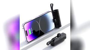 BNT: Mini Capsule Powerbank 5000mAh Portable Emergency Built-in Type-C iOS Cable Fast Charging