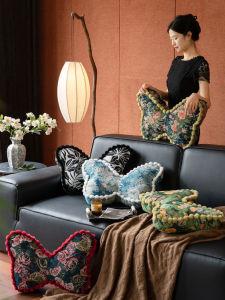 2025 New Vintage Style Sofa Pillow Back Support Hotel Homestay Butterfly Knot Shape Living Room Decorative Cushion