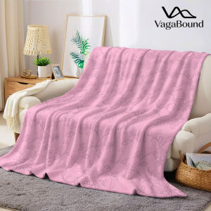 pink damask line art Flannel Blanket Warm Soft Halloween Christmas Decorative Couch Warm Cozy All-Season Gift