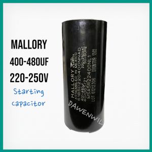 Mallory 400-480uF 220V Starting Capacitor Made in U.S | DAWENWIL