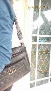 HANAMI Tas Selempang Simple elegan Murah Makaira Keren Motif Hitam Kulit Terbaru Wanita TA1155B5