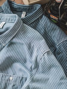 Wear-resistant Work Uniform Mens Shirt for Commuting Labor Protection Construction Site Long Sleeve Button Decorated Polyester Fabric Spring Season Fashion Urban Style