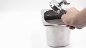 MEIZU ถังเคาะกาแฟ ที่เคาะกากกาแฟ เหล็กสแตนเลสเอสเปรสโซ่สที่วางกาแฟคอนเทนเนอร์กล่องเคาะได้อุปกรณ์เสริมสำหรับกาแฟ สแตนเลส coffee knock box 10cm