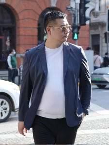 เสื้อสูทผู้ชายไซส์ใหญ่ ทรงหลวม ทรงเข้ารูป ทรงปกติ แขนยาว ฤดูร้อน 2023 เสื้อสูทผู้ชายแบบลำลอง