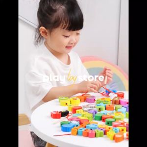 Montessori Toys for 3 Year Old Girls Educational Toys Gifts for 3 Year Old Girls Boy Toys Gift Wooden Threading Toy