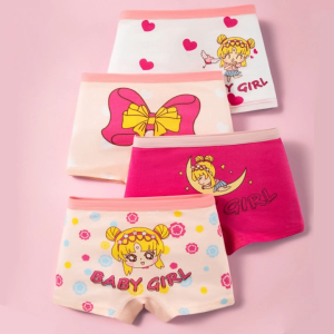 ใหม่กางเกงในเด็กผู้หญิงทรงบ็อกเซอร์ ลายการ์ตูนสุดน่ารัก สีสันสดใส ผ้านุ่ม ยืดหยุ่นดี ใส่สบาย ไม่อึดอัด ขอบเอวไม่รัด เหมาะกับเด็กวัย 2–12 ปี มีให้เลือกหลายไซส์ (M–3XL) ใน 1 แพ็คมี 4 ตัว ลายน่ารักไม่ซ้ำกัน พร้อมส่งทุกลาย