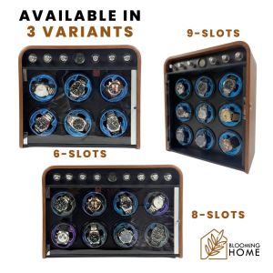 6 / 8 / 9 SLOTS WITH LOCK | Elegant Wooden Style Automatic Watch Winder with 2 YRS Local Warranty!
