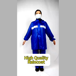 JS SHOP  1pcs Titanium Rubberized Raincoat reflective strips Rain coat with pants