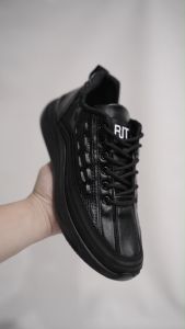 Sneakers Pria RJT Croco Hitam Kulit PU Sporty Gaya Casual - Tahan Lama