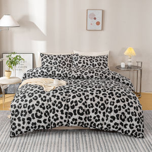 3pcs Leopard Print Duvet Cover Set Soft Skin-Friendly Bedding Set Includes 1 Duvet Cover And 2 Pillowcases