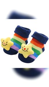 ถุงเท้าเด็กมีกันลื่น แรกเกิด ถุงเท้าตัวการ์ตูน เด็กแรกเกิด มียางกันลื่น หัวตุ๊กตาน่ารักๆ