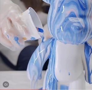DIY Blank Bear Sculpture Kit | Fluid Bearbrick Graffiti Statue Handmade Art