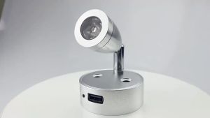 LED RV Reading Decorative Lighting USB Wall Lamp 3W Marine Boat Illumination Lamps 12V24V RV Light Touch Dimmable LED Spot Light