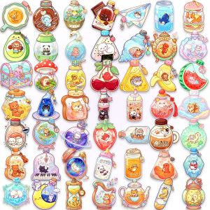 50-100PCS Adorable Dreamy Pet in Drift Bottle Graffiti Stickers Waterproof Transparent PET Decor Stickers for Water Cups Phone