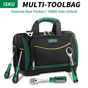 ISKU Tool Bag Besar 20 inch 1680D Kain Oxford Tas Perkakas Anti Air