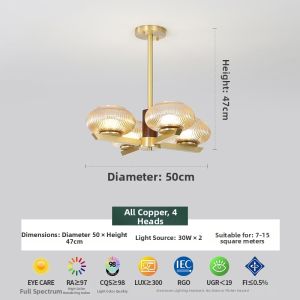 ZHENMEIJU | Vintage Bronze Hanging Light for Bedroom and Living Room