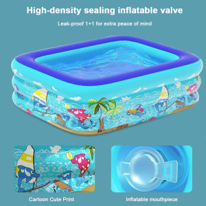 PVC Inflatable Swimming Pool Removable Blow Up Baby Swimming Pools Cartoon Pattern Outdoor Garden Water Pools for Toddler Kids