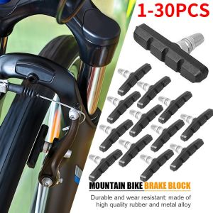 1-30Pairs MTB Road Bicycle Silent Brake Pads Cycling V Brake Holder Pads Shoes Rubber Blocks Durable Cycling Accessories ﻿