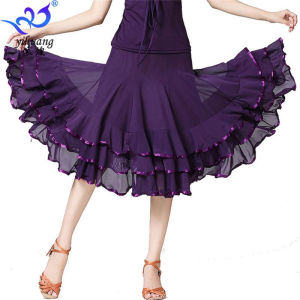 Váy Tập Khiêu Vũ Công Sở Cạp Cao Xếp Ly Dài Vừa Phải Váy Khiêu Vũ Xã Hội Váy Khiêu Vũ Khiêu Vũ Công Sở