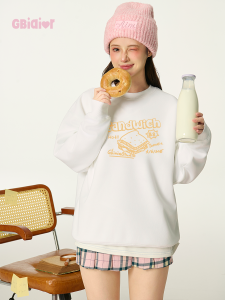 Gbiaior | Vintage Letter Print Loose Pullover