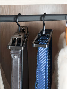 Multi-Functional Tie Belt Scarf Organizer Rack Wall Mounted Clothes Hanger Multiple Compartments Neatness Enhancement Tool