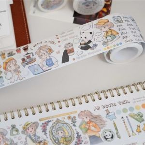 Original Anna Daily Stickers Vol.1 Vol.2 Panda Cat Themed Notebook Tape Adhesive Paper for Girls Business Supplies