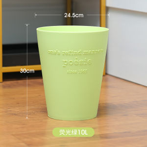 Elegant Kitchen And Living Room Trash Can High Capacity 10L round Body Plastic Storage Bin Luxury Home Use No Lid Type