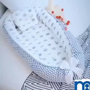 Cotton Baby Bed Cotton Baby Nest with Baby Pillow Washable Crib Baby Quilt for Baby Removable