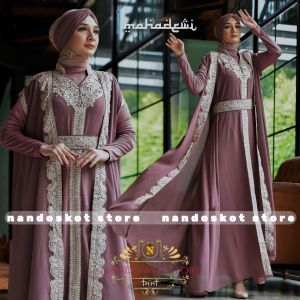Kaftan wanita dress pesta dan lebaran muslimah - Bahan ceruty babydoll grade A - Kaftan 0223