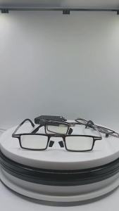 Retro Folding Reading Glasses for Men / Women Metal Frame Anti-blue Light Eyeglasses with Free Case