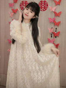 Elegant Long Sleeve Lace Dress Womens Autumn Winter New Style High Sensation Miss Rich Daily Wear New Chinese Gentle Dress