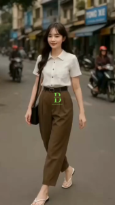 Quần Baggy Công Sở Đỉa to Dáng Thụng Chất Vải GOLD NHẬT Dành Cho Nấm Lùn 88-94cm [Mã Q01]