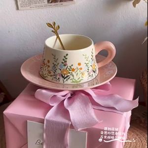 Original Elegant Luxury Ceramic Coffee Cup and Saucer Set Wedding Gift