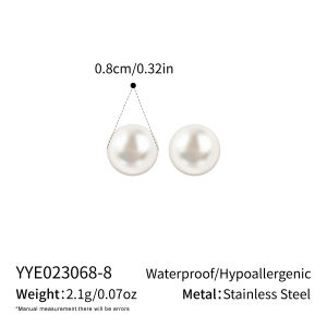 XIANING 4/6/8/10/12/14mm High Quality Imitation Pearls Stud Earrings for Ladies Stainless Steel Exquisite Daily Jewelry Gift