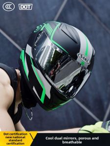 SAKL | Full Helmet DOT/3C Certified All-Season Dual-Lens Safety Helmet