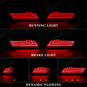 For Lexus RX For Toyota Harrier 2003-2008 For Venza 2013-2015 Rear Bumper Reflector Lights Dynamic Turn Signal Brake Lamps 12V