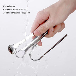 Makery【Ready in Stock】 Stainless Steel Tongue Cleaner Portable Tongue Scrapers Brushes for Fresher Breath