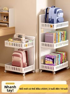YIXUAN | Adjustable Rolling Bookshelf Trolley