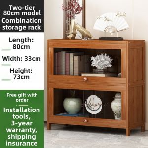 MOLORE | Child-friendly Solid Wood Bookshelf With Glass Doors